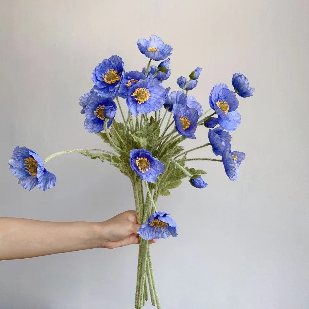 Fake Poppy Silk Flowers Long S - Florist Supply Bulk ulasan dan harga