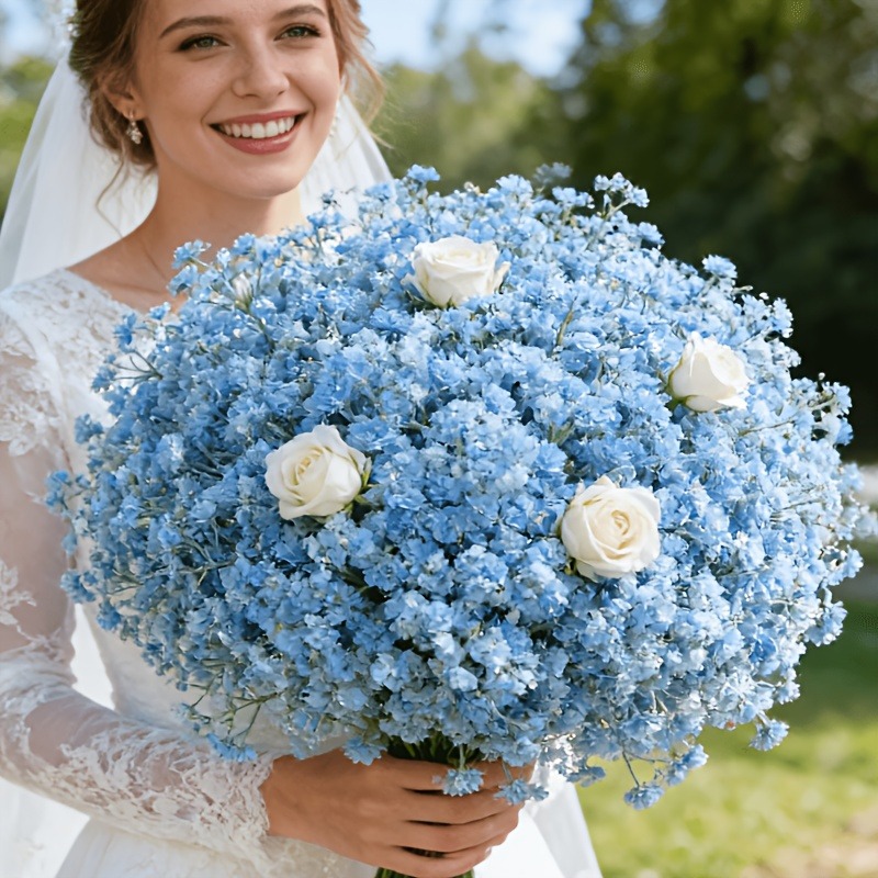 10Pcs Artificial Blue Gypsophi - Florist Supply Bulk ulasan dan harga