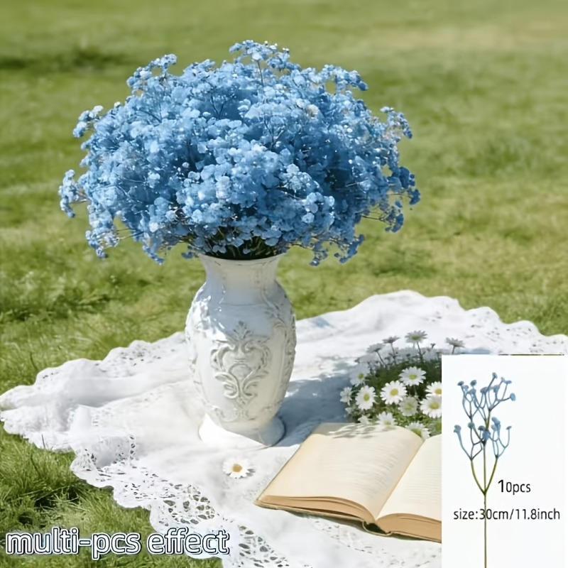 10Pcs Artificial Blue Gypsophi - Florist Supply Bulk ulasan dan harga