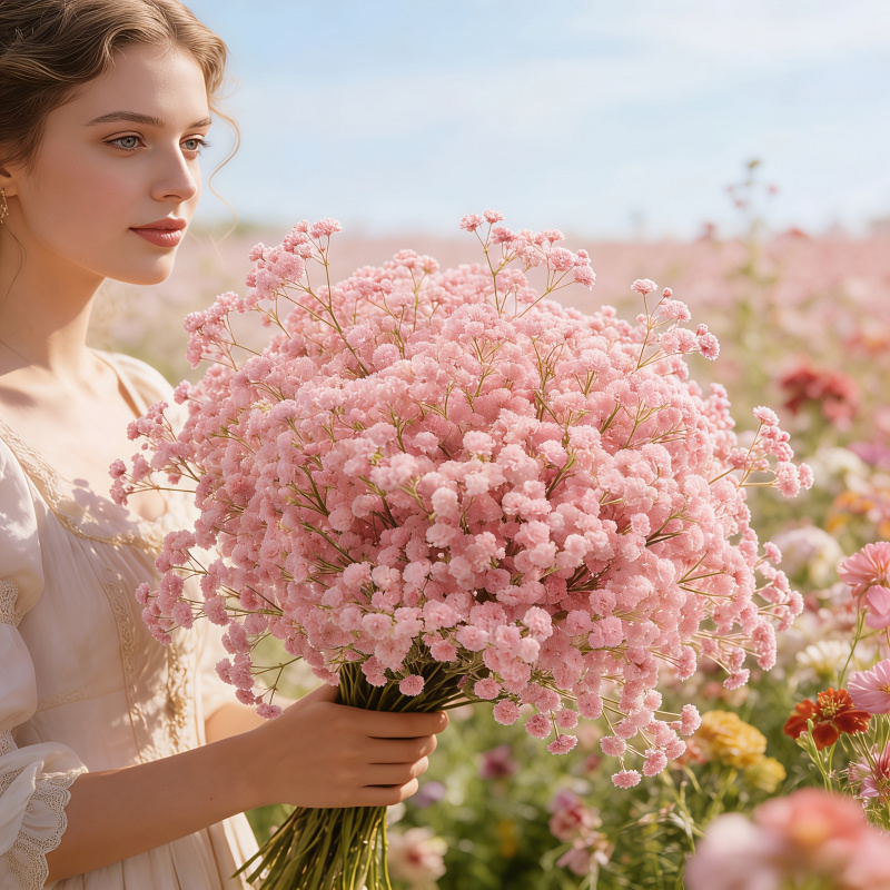 130-Stem Pink Gypsophila Artif - Florist Supply Bulk ulasan dan harga